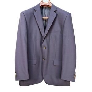 Franco Ricci Italy Mens Navy Blue Blazer Gold Crest Buttons Sport Coat Blazer